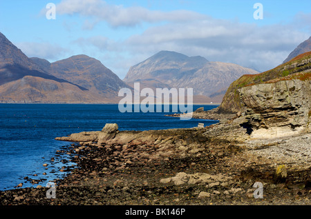Scotland, Skye island, Elgol, the Cuillins mountains Stock Photo