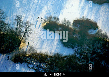 Ankeveense Plassen, iceskaters Stock Photo