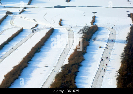 Ankeveense Plassen, iceskaters Stock Photo
