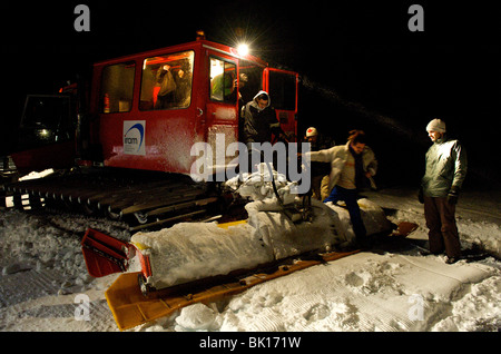 Sierra Nevada, excursion in a snow machine Stock Photo