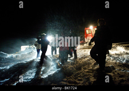 Sierra Nevada, excursion in a snow machine Stock Photo