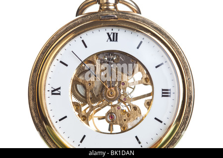 Clock close up isolated on white background Stock Photo