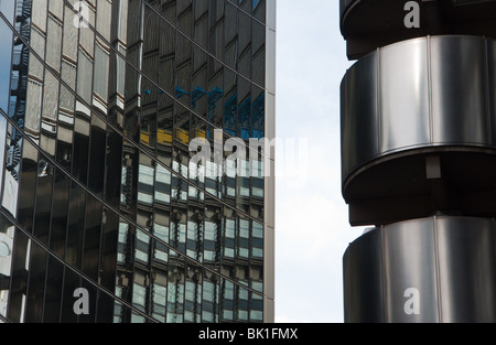 Lloyds of London and Willis abstract, in the financial district.England. Stock Photo