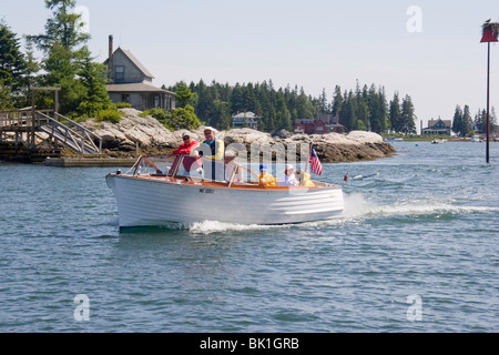 Motorboating at Five Islands Stock Photo