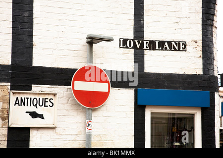 Love Lane in Nantwich Cheshire UK Stock Photo