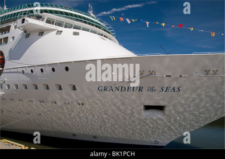 Royal Caribbean's 2,446-guest Grandeur of the Seas is one of the world's top cruise ships and is berthed at the Port of Tampa. Stock Photo