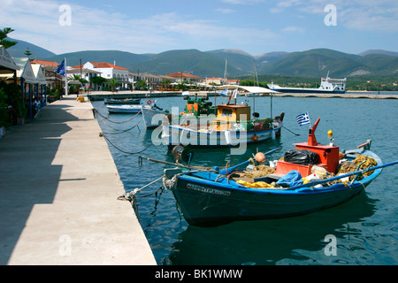 Boats in the harbour of Sami, Kefalonia, Greece Stock Photo