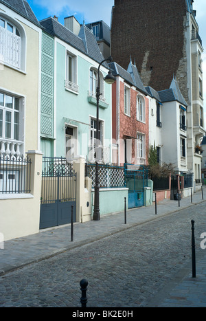 Rue Dieulafoy, Butte-aux-Cailles district, Paris, France Stock Photo