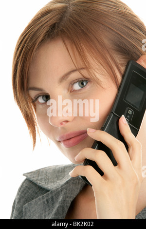 Portrait of young businesswoman phoning Stock Photo