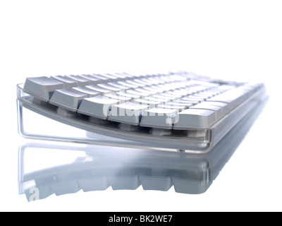 White computer keyboard isolated on white background. Stock Photo