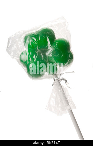 green candle on white background Stock Photo