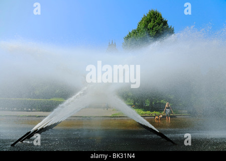 Fountains at Planten un Bloomen park, Hamburg, Germany, Europe Stock Photo