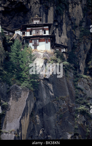 Monastery Taktshang or Tiger's Nest one of most sacred pilgrim sites for every Bhutanese It burned in 1998 Stock Photo