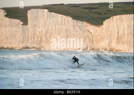 Surfing, Seven Sisters, East Sussex, England, UK Stock Photo - Alamy