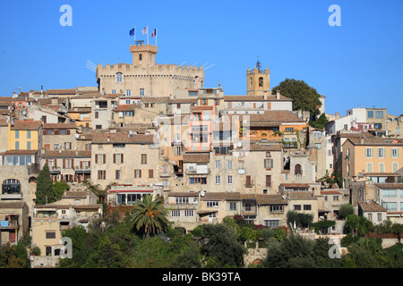 Overview of the medieval coastal village of Cagnes sur mer Stock Photo