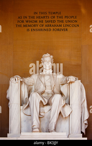 Abraham Lincoln Statue inside the Lincoln Memorial, Washington, DC, USA Stock Photo