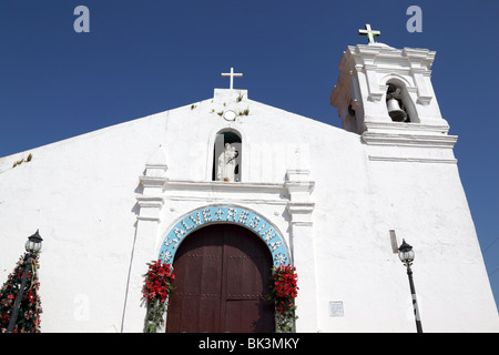 San Pedro church (which dates from 16th century and is said to be the 2nd oldest church in western hemisphere), Taboga Island, Panama Stock Photo