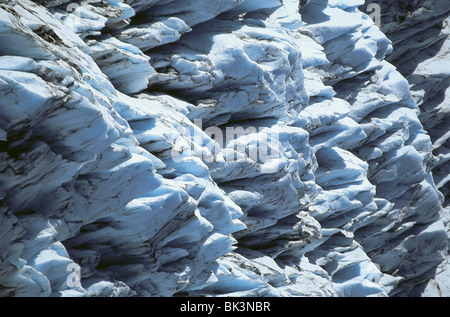 Abstract background showing a close-up detail of snow and ice on a North American glacier in the state of Alaska, United States Stock Photo