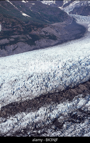 Glacier and Ice Field in Alaska Stock Photo