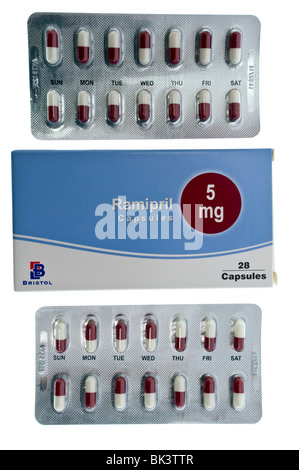 Ramipril ACE Inhibitor.  Medication for high blood pressure (hypertension) Stock Photo