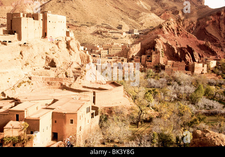 City of adobe buildings in Ouarzazate Province, Morocco Stock Photo
