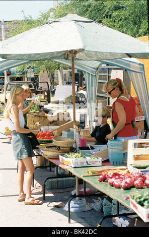 Vegetable market or farmer's market selling produce in Sarasota, Florida Stock Photo