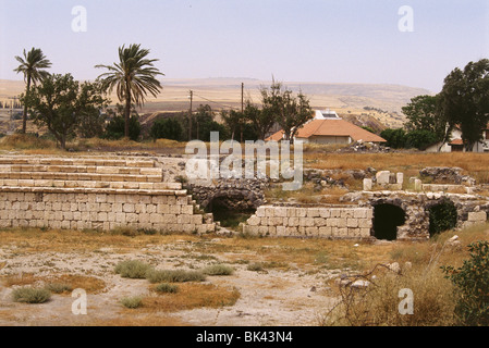 Ruins of a chariot racetrack or gladiator pit near Tiberias, Israel Stock Photo