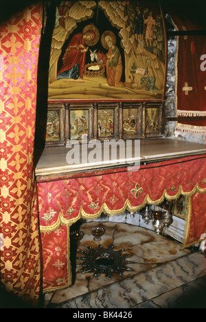 Birthplace of Jesus Christ in the Church of the Nativity, Bethlehem Stock Photo