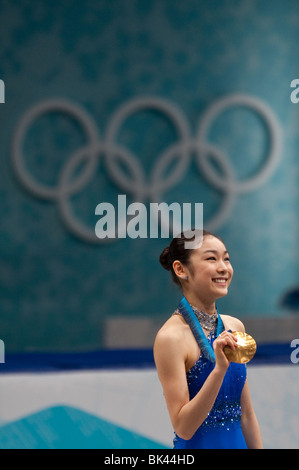 Kim Yu-Na (KOR) gold medal winner in the Figure Skating Ladies at the 2010 Olympic Winter Games Stock Photo