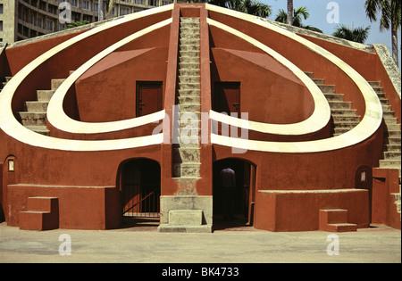 Jantar Mantar Observatory, one of five observatories built by Sai Singh II in 1724, Delhi, India Stock Photo