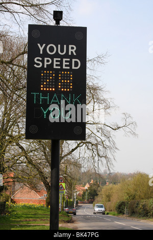 An electronic speed warning sign in the U.K. Stock Photo