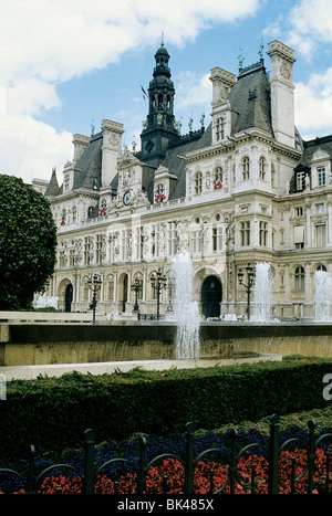 Hotel de Ville in Paris, France is the building housing the city's local administration Stock Photo