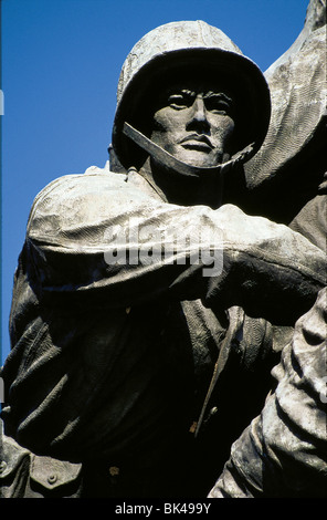 Detail showing John Bradley of Iwo Jima War Memorial by Felix W. de Weldon, Arlington, Virginia Stock Photo