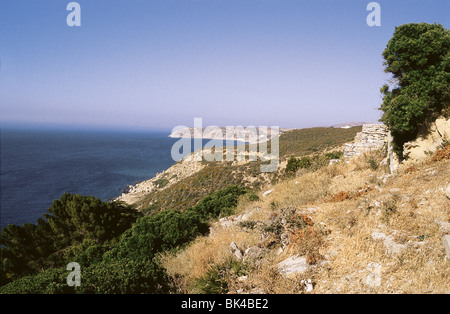 Landscape along Cape Malabata (or Punta Malabata) Morocco Stock Photo