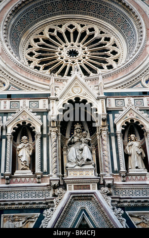 Sculpture on the facade of Santa Maria del Fiore, Florence, Italy Stock Photo