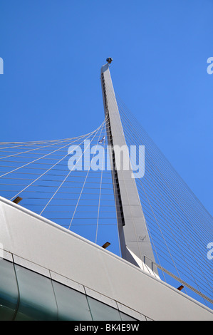 Israel, Jerusalem, String Bridge (Chord Bridge) a Suspension bridge at the entrance to the city designed by Santiago Calatrava Stock Photo