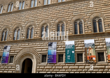 The exterior of the Palazzo Strozzi, the biggest Palazzo in Florence. The Palazzo Strozzi has hosted world class exhibition of a