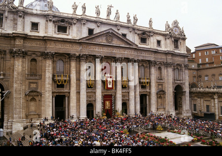 Pope John Paul II at St. Peter's Square, Vatican City, Rome Stock Photo