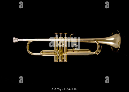 trumpet on black background Stock Photo