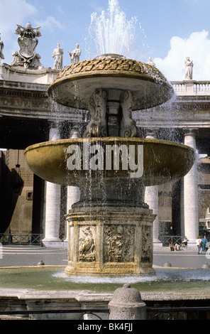 Fountain in St. Peter's Square, Rome Stock Photo