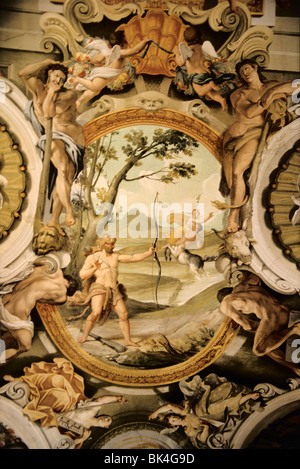 Painting in Palazzo Doria Pamphili depicting a mythological creature the Centaur and an archer, Rome Stock Photo