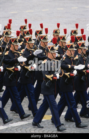 Republican Guard military unit in the Bastille Day Parade, Paris Stock Photo