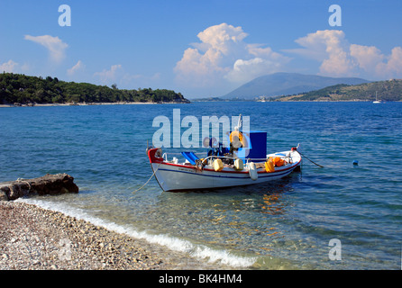 Fishing Dinghy Nydri Nidri Lefkas Lefkada Ionian Island Greece EU European Union Europe Stock Photo