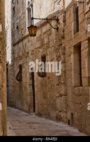 alley in a Maltese street Malta island Europe Mdina Stock Photo