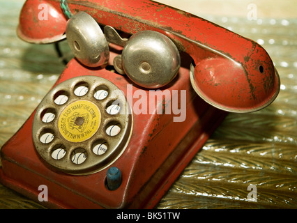 Old Toy Telephone Stock Photo