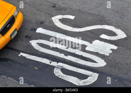 Stop Sign on Road Stock Photo