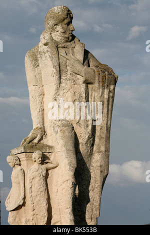 Statue of Francois-Rene de Chateaubriand, St. Malo,  Ille-et-Vilaine, Brittany, France, Europe Stock Photo