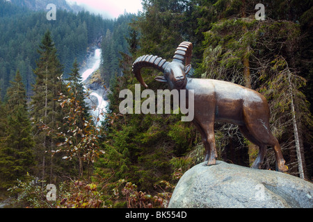 The Highest Waterfall in Europe, Krimmler Waterfall, Austria Stock Photo