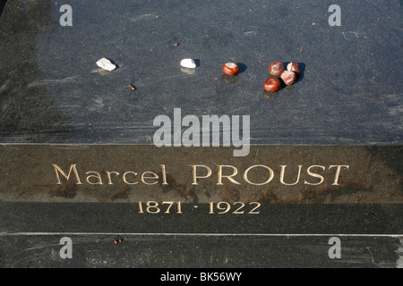 Marcel Proust's grave at Pere Lachaise cemetery, Paris, Ile de France, France, Europe Stock Photo