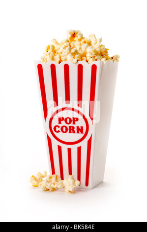 Tub of popcorn cut out on white background Stock Photo - Alamy